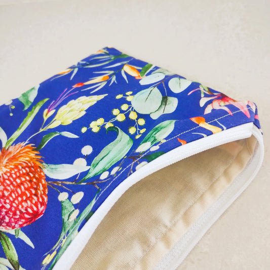 Australian Floral Natives Zipper Beauty Bag
