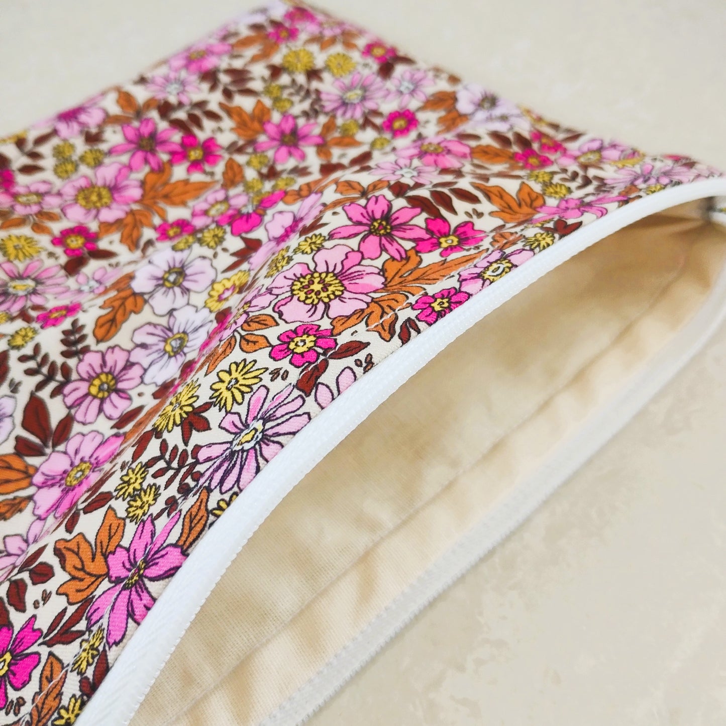 Pretty in Pink Zipper Beauty Bag